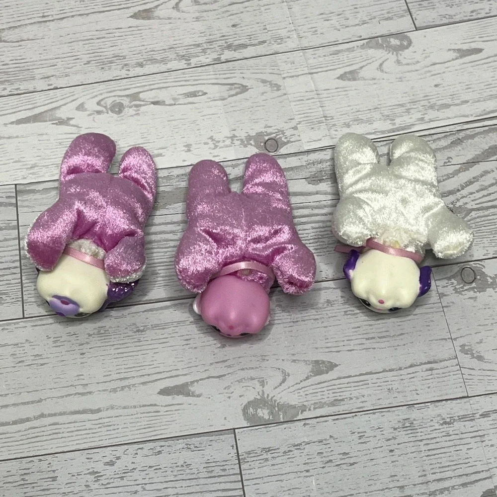 Puppy Surprise Mini Plush Puppies Set of 3 Pink White Purple Vintage Style Toy